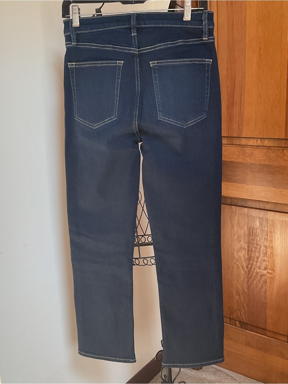FRAME LE HIGH STRAIGHT HIGH RISE JEANS IN PARKWAY BLUE SIZE 28 $228 - Picture 4 of 8